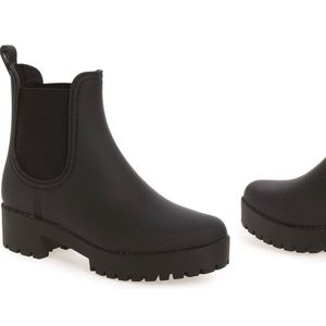 Jeffrey Campbell black rain boots